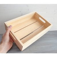Holztablett, Holzbox Mit Griffen, Holz Serviertablett, Multifunktionaler Schreibtisch von BeadsCraftsGifts