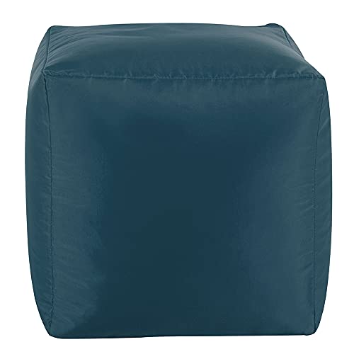 Bean Bag Bazaar Sitzpuff Outdoor „Würfel“, Fußhocker Wasserabweisend, XL Sitzpouf Outdoor, Puff Hocker Groß, Sitzsack Hocker, Sitzkissen von Bean Bag Bazaar