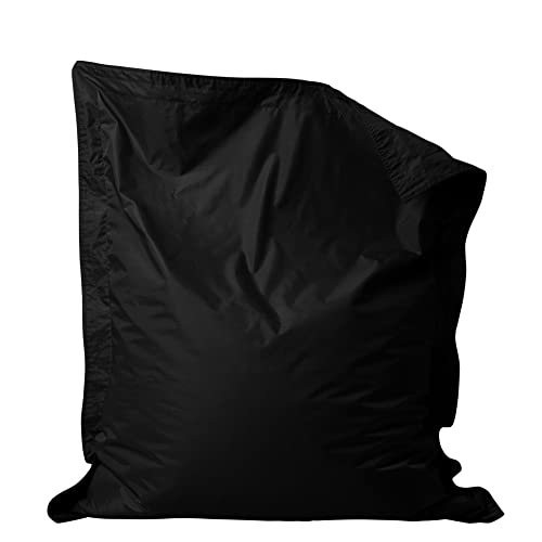 Bean Bag Bazaar Sitzsack Outdoor, Schwarz, Wasserabweisend, XXL Sitzsack Sessel für Erwachsene, Riesensitzsack mit Füllung, Sitzkissen Sitzpouf Outdoor von Bean Bag Bazaar