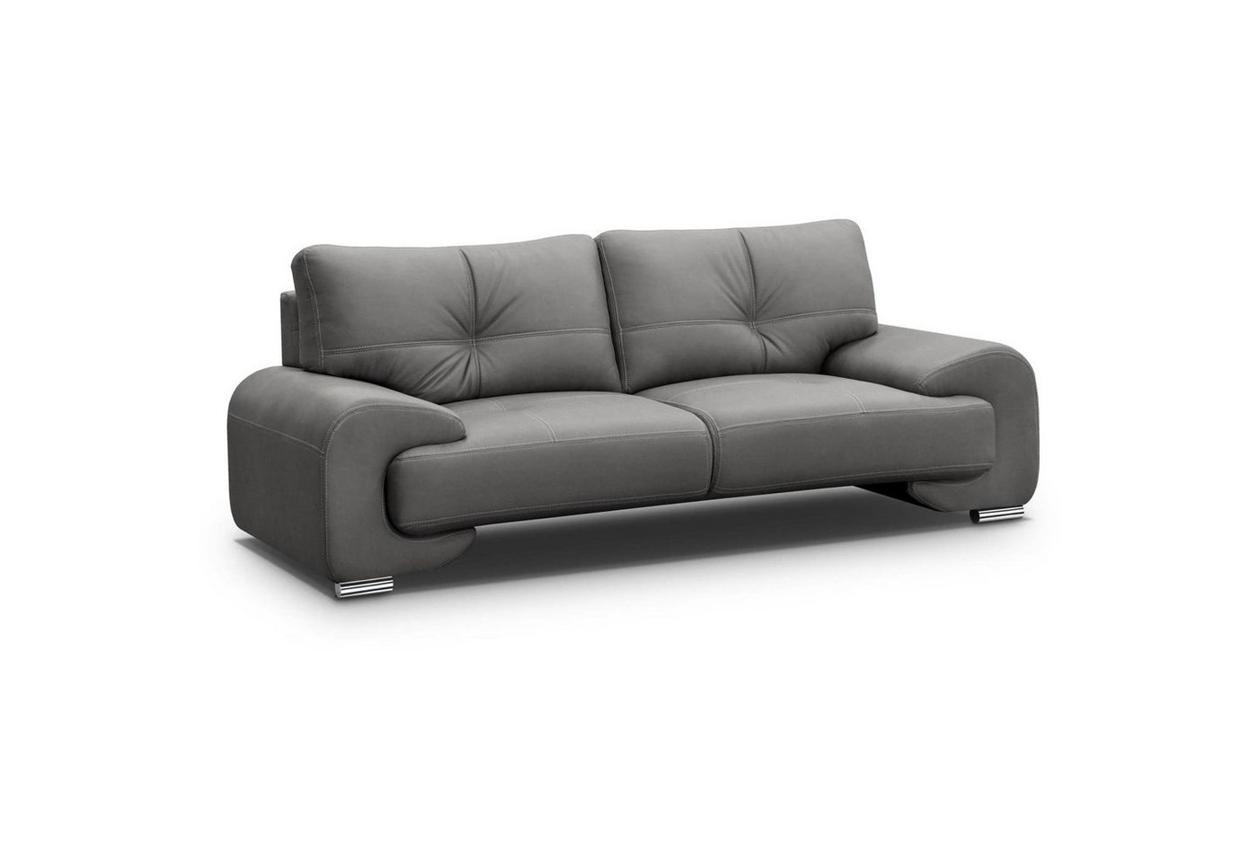 Beautysofa 3-Sitzer Maxime lux, 3-Sitzer Sofa im modernes Design, mit Wellenunterfederung, mit dekorativen Nähten, Kunstleder, Dreisitzer von Beautysofa