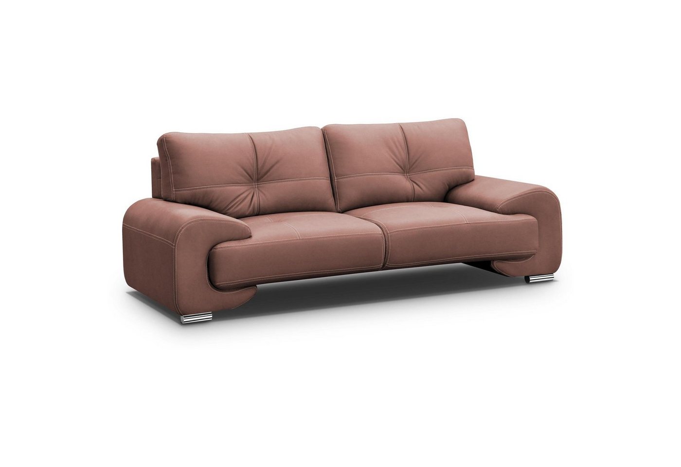 Beautysofa 3-Sitzer Maxime lux, 3-Sitzer Sofa im modernes Design, mit Wellenunterfederung, mit dekorativen Nähten, Kunstleder, Dreisitzer von Beautysofa