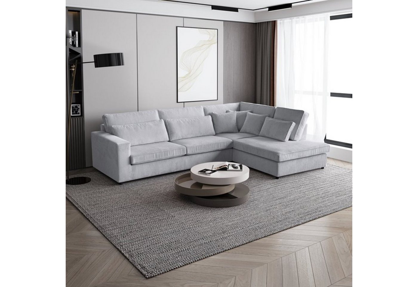 Beautysofa Ecksofa PARMA, im modernes Design, klassische Polsterecke inklusive Wellenfedern, große l-förmig Ecke, Wohnzimmersofa aus Velours von Beautysofa