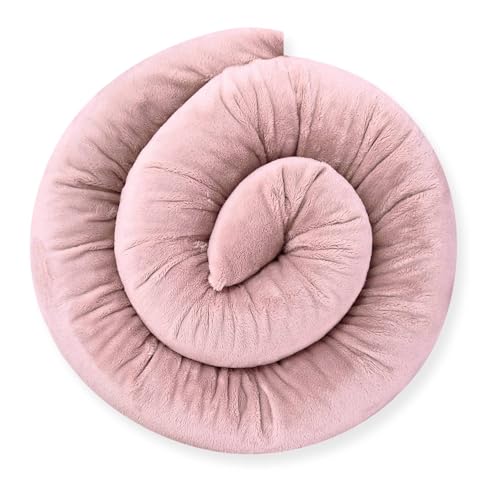 Bebeloo Stillkissen alergiker Bettkissen Body Pillow Körperkissen Pregnancy Pillow Bettrolle Bettschlange XXL Zierkissen Kuschelschlange Zugluftstopper (Pastellrosa, 180 cm) von Bebeloo