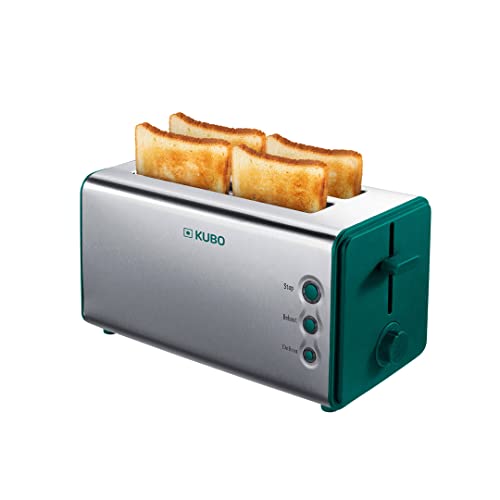 Kubo Toaster, Edelstahl, 2 extra lange und breite Steckplätze, 1400 W, 5 Röststufen von kubo