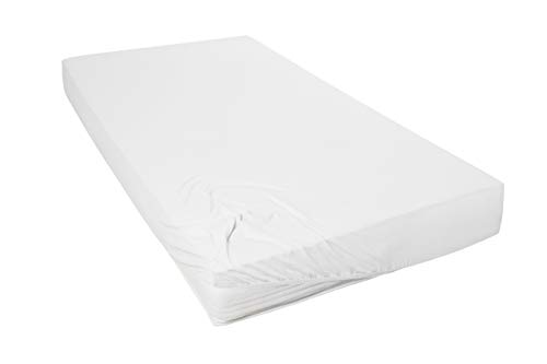 Beddress - Mako-Feinjersey-Spannbetttuch, Weiß, 180-200x200 cm, 100% gekämmte Baumwolle, OekoTex von Beddress