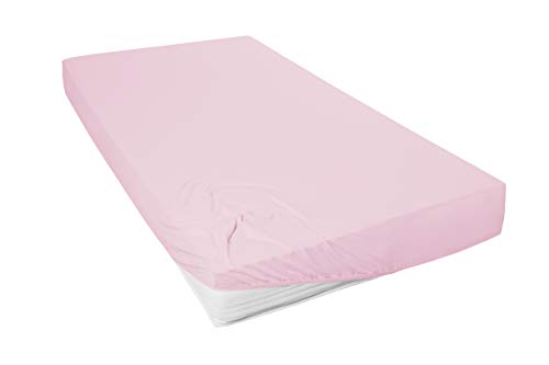 Beddress - Mako-Feinjersey-Spannbetttuch, rosé, 90-100 x 200 cm, 100% gekämmte Baumwolle, OekoTex von Beddress