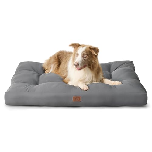 Bedsure Hundekissen waschbar - 110x89cm hundematratze wasserdicht XXL für große, mittelgroße Hunde Outdoor gepolstert Hundematte grau in 10cm Höhe, XL Hundebett für Haustiere von Bedsure