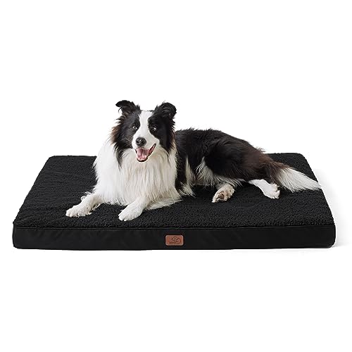 Bedsure orthopädisches Hundebett Grosse Hunde - 104x74x9cm Hundekissen flauschig Hundematte waschbar Hundematratze in schwarz für große Hunde von Bedsure