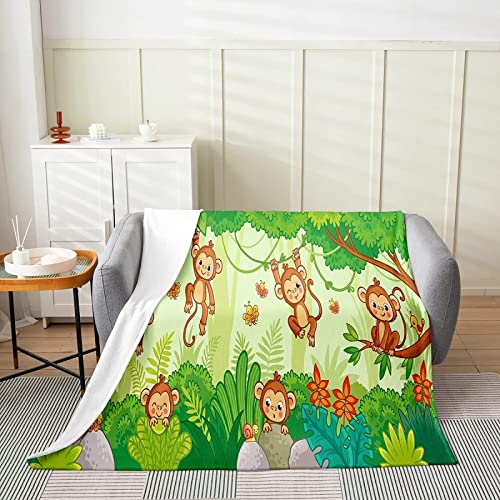 Kuscheldecke 80x150 Süßer AFFE, Flanell Fleecedecke Weiche und Warme Decke 3D Süßer AFFE, als Sofadecke Wohndecke Tagesdecke Wolldecken, für Kinder Erwachsene von Bedsure