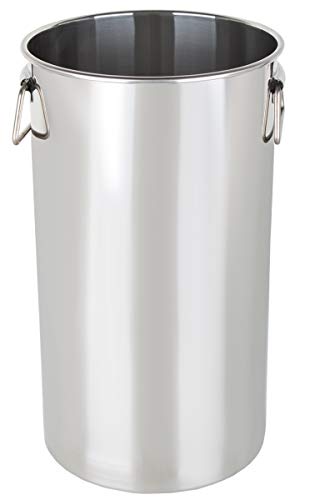 Beeketal 'BEE-14' Edelstahl Eimer mit 15 Liter Gesamtvolumen, poliert aus rostfreiem Edelstahl mit Tragegriffen, Abmessungen: Höhe 405 mm, Durchmesser: 230 mm von Beeketal