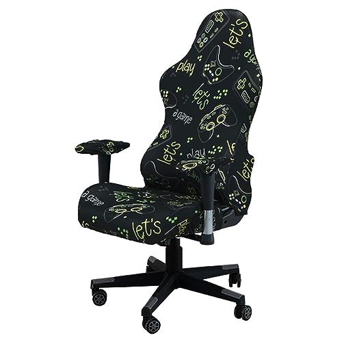 Beieyosu Computer-Stuhlbezüge, mit Armlehnenbezug Gaming-Stuhl-Schonbezüge elastisch maschinenwaschbar für Computer-Videospiel-Bürostuhl-Bezüge(Alphabet Handle) von Beieyosu