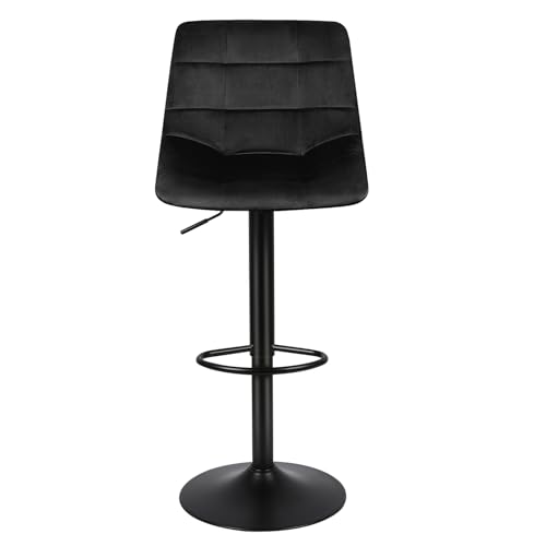 Belfoyer Bar Berry 2 Set 360 ° Rotationsstuhl und Stuhl, 120 kg des hinteren Pedals auf der Rückseite, Schwammkissen, Höhe einstellbar, Metallfuß. (Schwarz) von Belfoyer