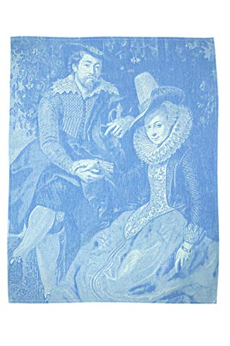 BelgianTapestries Geschirrtuch aus 100% Baumwolle Rubens und Seine Frau blau 50 x 60 cm von BelgianTapestries