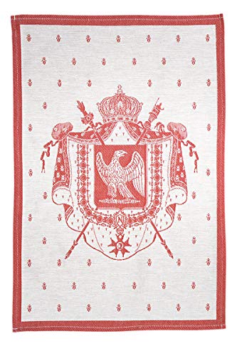 BelgianTapestries Geschirrtuch aus 100% Baumwolle Wappen Napoleon rot 45 x 65 cm von BelgianTapestries