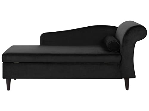 Moderne Chaiselongue mit angenehmer Polsterung aus Samtstoff in Schwarz Luiro von Beliani