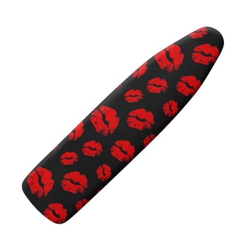 Belidome Bügelbrettbezug, groß, elastisch, gepolstert, roter Lippendruck von Belidome