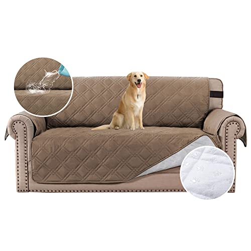 BellaHills 100% wasserdichte Möbelbezüge für Sofa und Loveseat rutschfeste 2-Sitzer-Schonbezüge rutschfeste Möbelbeschützer Wasserabweisende Soft-Protektoren/Schonbezüge (2-Sitzer: Taupe) von BellaHills