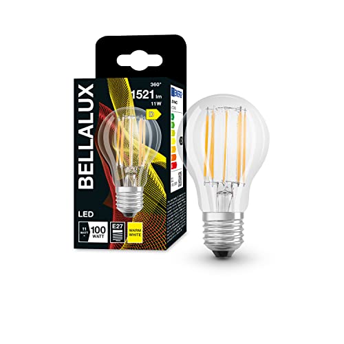 BELLALUX LED-Lampe, Sockel E27, Warmweiß (2700K), Klares Filament, Birennform, Ersatz für herkömmliche 100W-Glühbirne, 1er-Pack von Bellalux