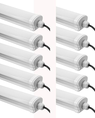 Bellanny 10 Pack LED Feuchtraumleuchte 115cm 40W 4000LM LED Deckenleuchte Röhre Licht, 4500K Neutralweiß Feuchtraumlampe - IP65 Wannenleuchte Kellerleuchte für Garage Bad Werkstatt Büro Warenhaus von Bellanny