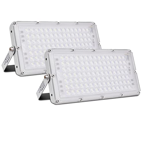 Bellanny LED Strahler 100W 10000LM Superhell LED Scheinwerfer, 6500K Kaltweiß LED Fluter Flutlicht - IP65 Wasserdicht LED Strahler Außen Außenstrahler für Garten Garage Terrasse Sportplatz, 2 Pack von Bellanny