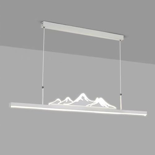 Moderne LED Pendelleuchte esstisch Dimmbar Kreative Mode Hängeleuchte Esszimmerlampe Linear Design Pendellampe Büro Kronleuchter mit Fernbedienung Hängelampe Küchen Esstischlampe (weiß, L150cm) von Bellastein