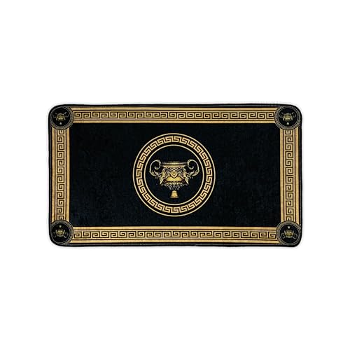 Belle Arti Badematte Badvorleger Duschvorleger mit diversen Motiven in schwarz Gold - rutschfest, weich und saugstark (50 x 90 cm, Design2: Amphore) von Belle Arti