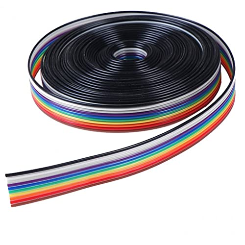 1 Stück 5 Meter/Los Flachbandkabel 10way Flach Farbe Regenbogen Band Kabel Draht Regenbogenkabel 10p Bandkabel 28awg von Bemvp