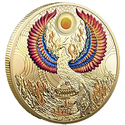 Phoenix Zodiac Gedenkmünzmünze Kreative Flügel Flamme Vogel Chinesische Bagua Tai Home Craft Culture Sammlerstückmünzen von Bemvp