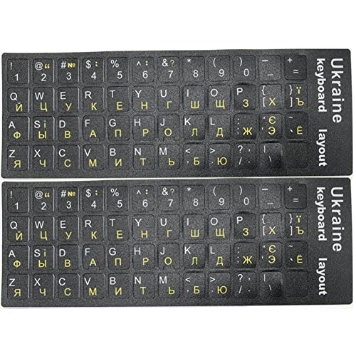 Tastaturaufkleber 2pcs Ukrainischer Ersatzschwarzer Buchstaben Alphabet Aufkleber Für Tastatur -laptop -desktop -pc -zubehör von Bemvp