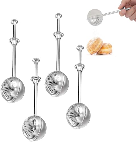 Puderzuckerstreuer Duster | Mehl-Staubwedel Zum Backen | Puderzucker-Shaker | Puderzuckerspender Aus Edelstahl | Staubwedel Für Backwaren, Streuer Für Zucker, Mehl Und Gewürze von Benares