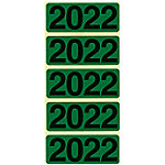 Bene Jahreszahl-Etiketten 2022 Grün 48 x 19 mm Packung mit 100 Stück von Bene