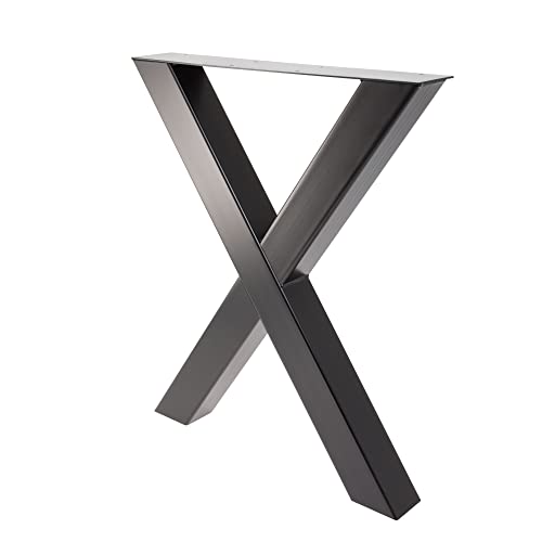 Bentatec 2 x Tischgestell in X Form schwarz Pulverbeschichtet von Bentatec
