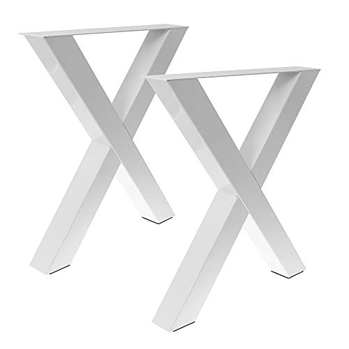 Bentatec 2 x Tischgestell in X Form weiß Pulverbeschichtet von Bentatec