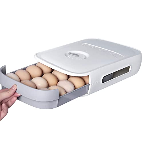 Beowanzk Eierbox 21 Eier,Eier Aufbewahrungsbox Kunststoff,Eierbehälter für Kühlschrank,Eier Aufbewahrung Eierschachtel,Eierkorb Eieraufbewahrungsbox Küche Eierhalter Eierdose Organizer(Weiß) von Beowanzk