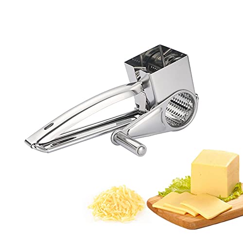 Beowanzk Käsereibe Trommelreibe mit Kurbel,Parmesanreibe Profi Küchenreibe Reibe Edelstahl für Gemüse,Kartoffeln,Karotten Multireibe Manuell Cheese Grater Parmesanmühle von Beowanzk