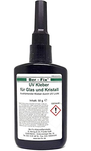 Ber-Fix Uv-Kleber 50g dickflüssig für Glas/Glas Glas/Metall/Modellbau von Ber-Fix