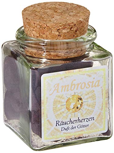 Ambrosia - Räucherherzen im Glas mit Korkverschluß - 12 Herzen à ca. 2g von Berk
