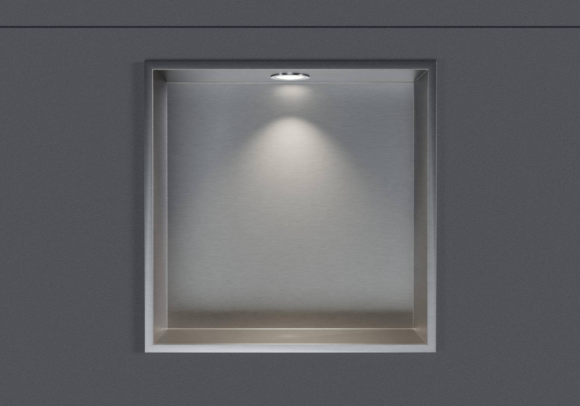 Wandnische aus Edelstahl NT203010X mit LED-Spot - 20 x 30 x 10 cm (H x B x T) - Farbe wählbar von Bernstein