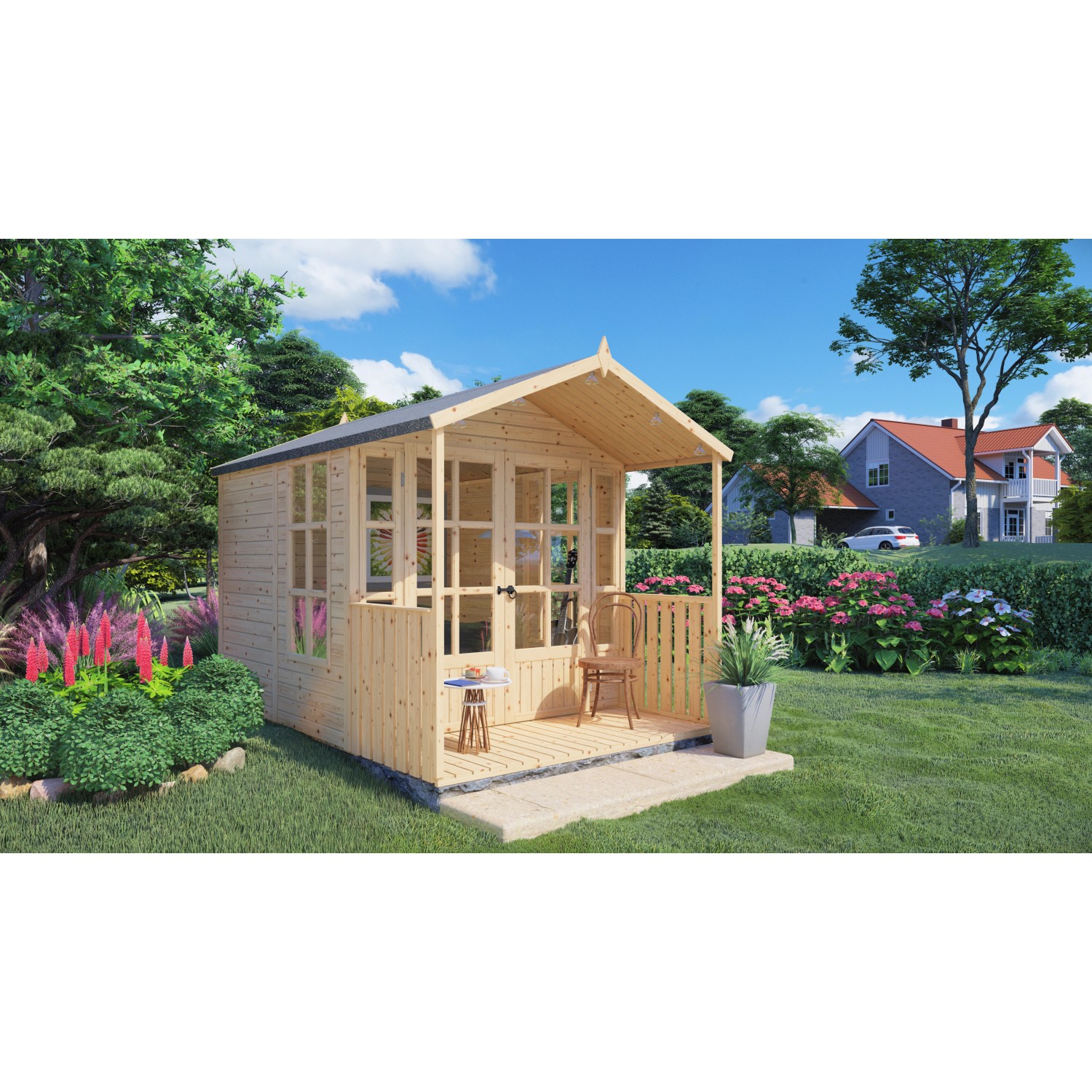 Bertilo Gartenhaus Arley 291 cm x 202 cm Natur FSC® von Bertilo