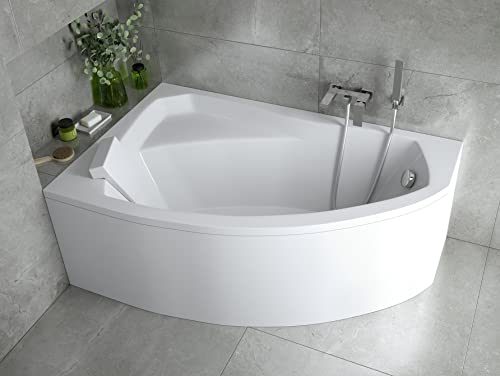 BADLAND Eckbadewanne Badewanne Rima RECHTS LINKS 160x100 mit Acrylschürze, Füßen und Ablaufgarnitur GRATIS (160x100 LINKS) von Besco