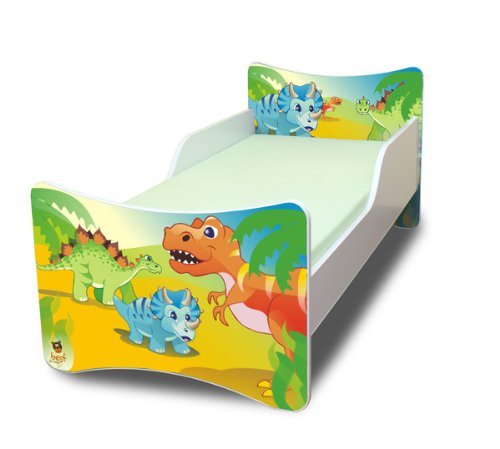 Best For Kids Kinderbett mit Schaummatratze mit TÜV Zertifiziert 90x200 30 Designs (Dinosaur) von Best For Kids