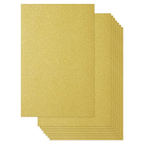 Best Paper Greetings 24 Blatt goldener Glitzer-Papier für Bastelarbeiten, Kartenherstellung, Einladungen, doppelseitig, 250 g/m² (20,3 x 30,5 cm) von Best Paper Greetings