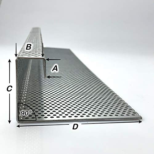 Aluminium 1,5mm dick Kiesfang Winkel Lochblech RV3-5 Kiesfangleiste, Größe nach Maß (1000 mm, A: 15 mm B: 20 mm C: 70 mm D: 70 mm) von Bestell_dein_lochblech