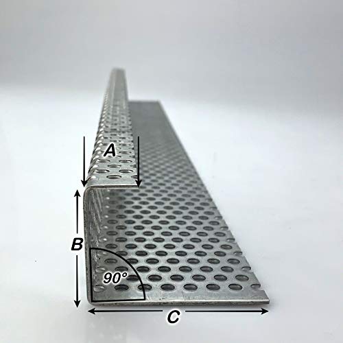 Aluminium 1,5mm dick Kiesfang Winkel Lochblech RV5-8 Kiesfangleiste, Größe nach Maß Alu Neu (1000 mm, Schenkel A: 20mm / Schenkel B: 70mm / Schenkel C: 80mm) von Bestell_dein_lochblech