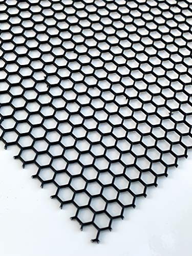 Lochblech Schwarz RAL 9005 Stahl Verzinkt Pulverbeschichtet HV 6-6,8 Hexagonal 1,5mm dick magnetisch Neu (500 mm x 500 mm) von Bestell_dein_lochblech