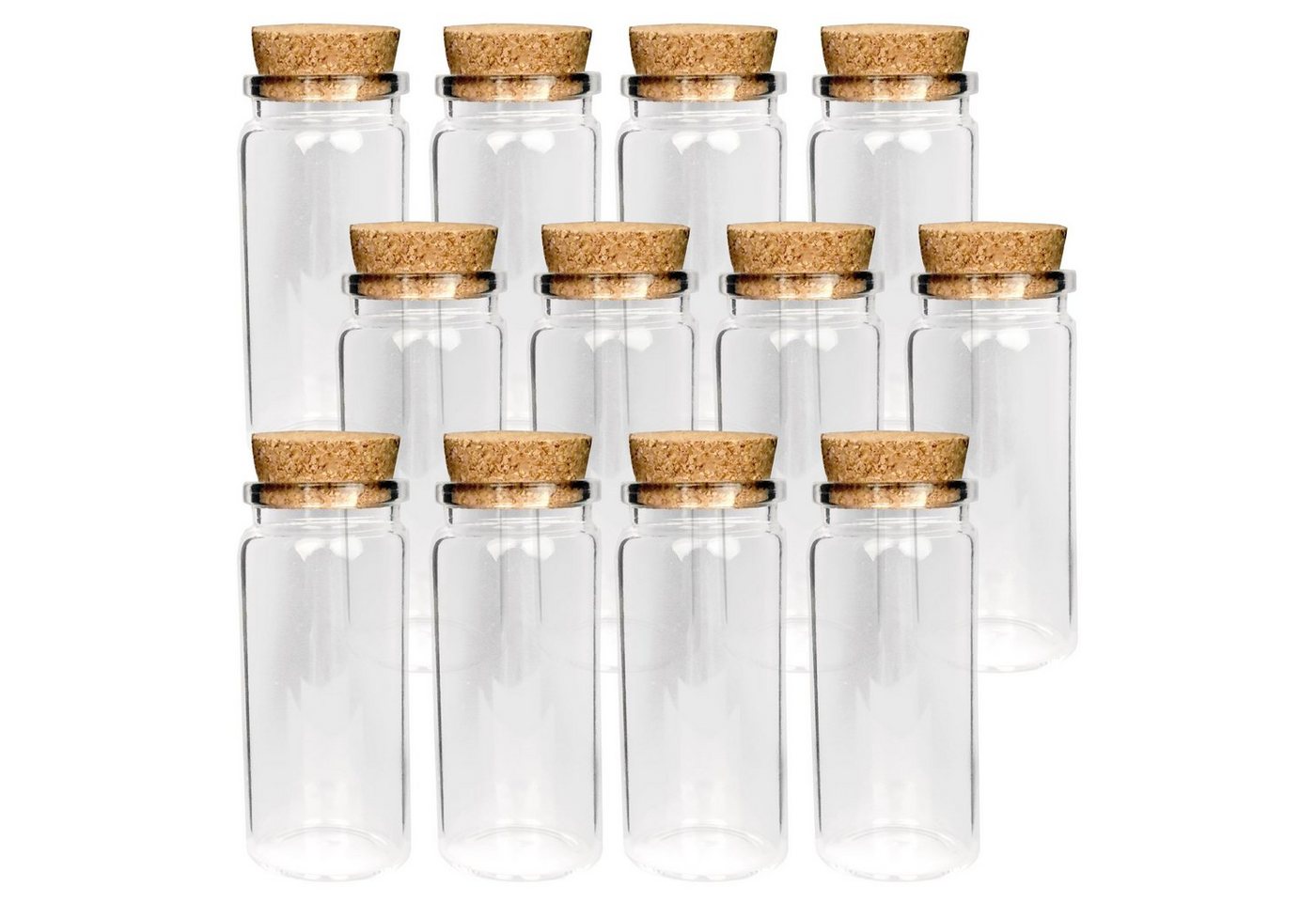 Bestlivings Vorratsglas Fläschchen mit Korken Mix, Glas, (24-tlg., 10ml - 50ml), Reagenzglas für Hochzeit - Mini Gläser Gastgeschenke Glasfläschchen von Bestlivings