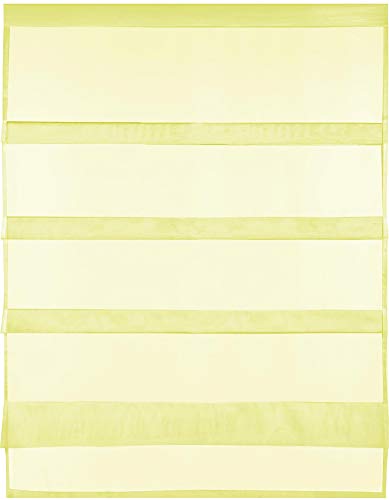 Transparente Bistrogardine Raffoptik mit Stangendurchzug in Voile, schlicht und modern in vielen erhältlich (80 x 110 cm/gelb - zitronengelb) von Bestlivings