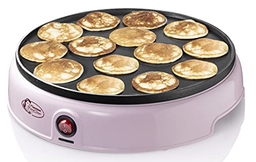 Bestron Poffertjes Maker im Retro Design, Mini Waffel Pfannkuchen Automat, mit Antihaftbeschichtung, Sweet Dreams, 800 W, Farbe: Rosa von Bestron