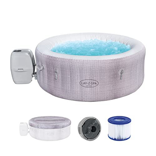 Bestway LAY-Z-SPA Cancun AirJet™ Whirlpool, 180 x 66 cm, 2-4 Personen, rund, graue Rattan-Optik von Bestway