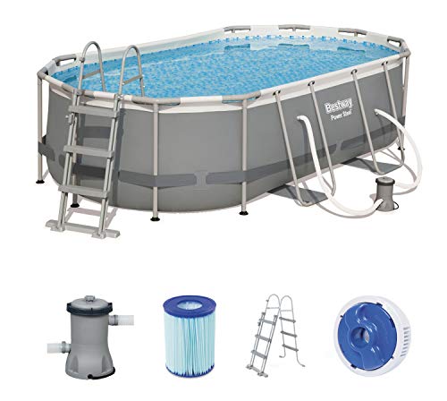 Bestway Power Steel Oval Pool Set mit Filterpumpe, 427x 250 x 100 cm von Bestway